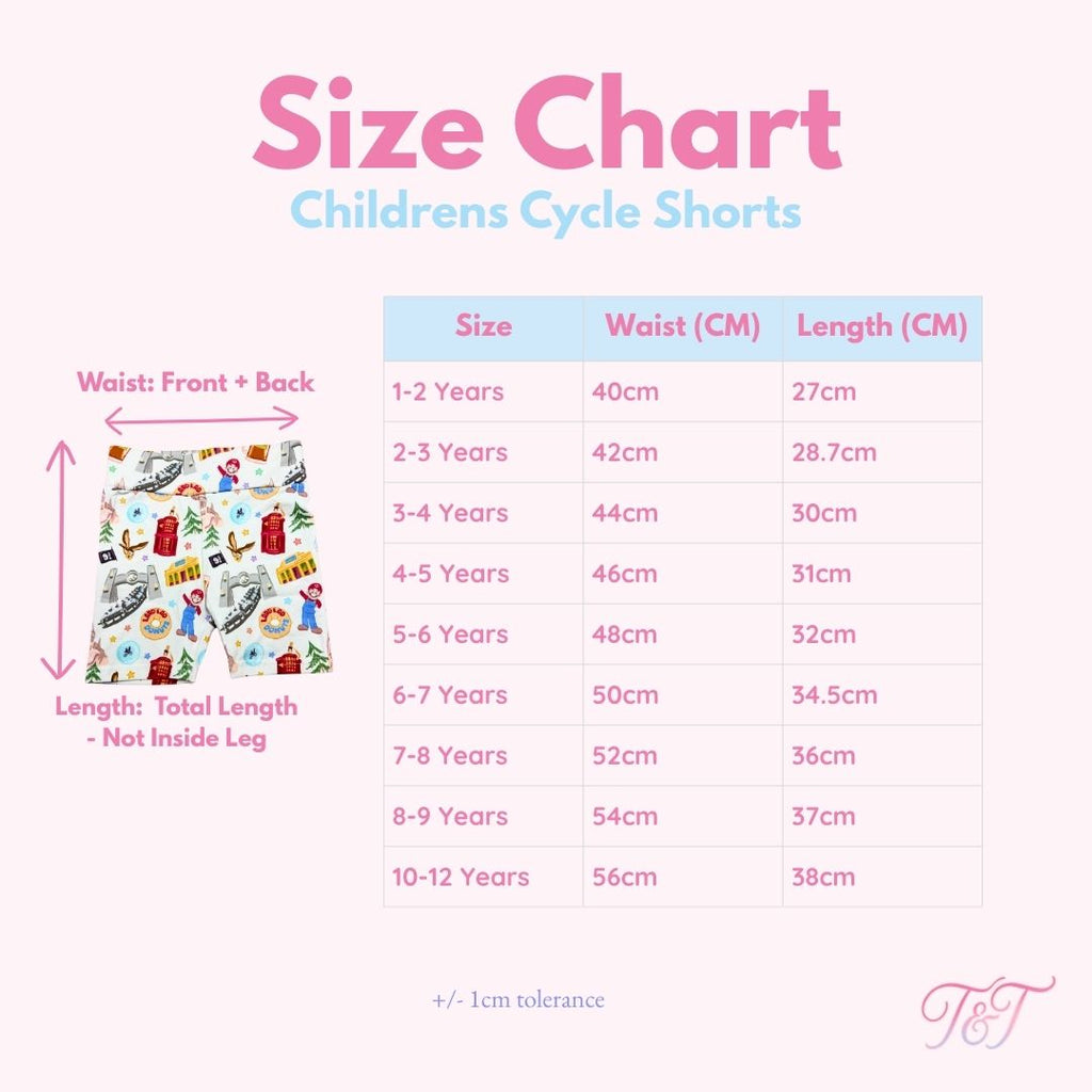 Studio Park Kids Cycle Shorts | Theme Park Print