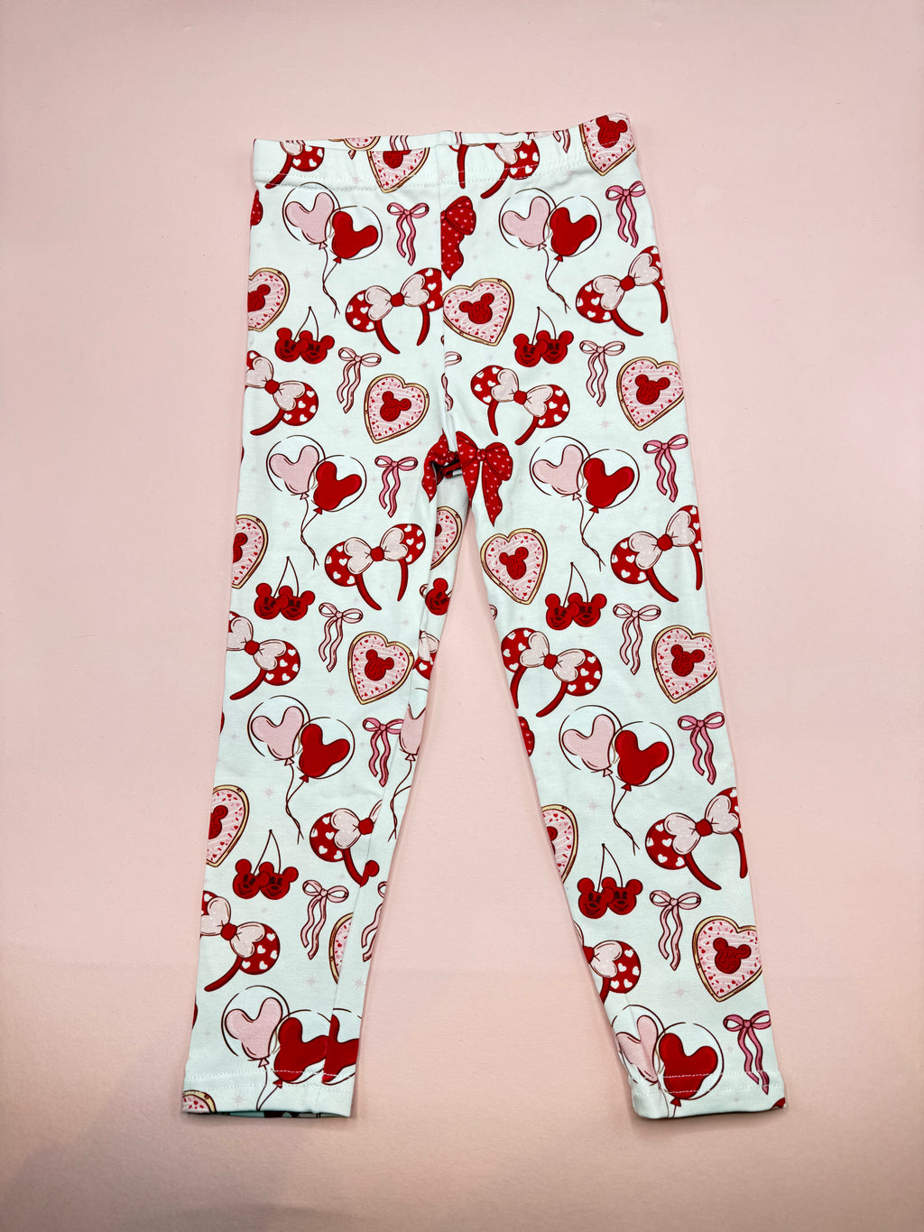 Kids Valentine Mouse Print Leggings | Park Day Outfit