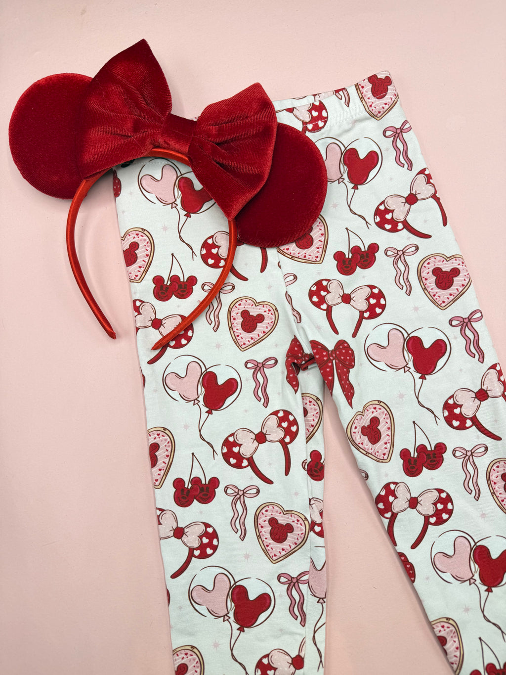 Kids Valentine Mouse Print Leggings | Park Day Outfit