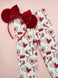 Kids Valentine Mouse Print Leggings | Park Day Outfit