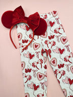 Kids Valentine Mouse Print Leggings | Park Day Outfit