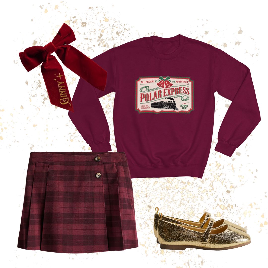 Personalised Train Ticket Jumper | Christmas Park Days
