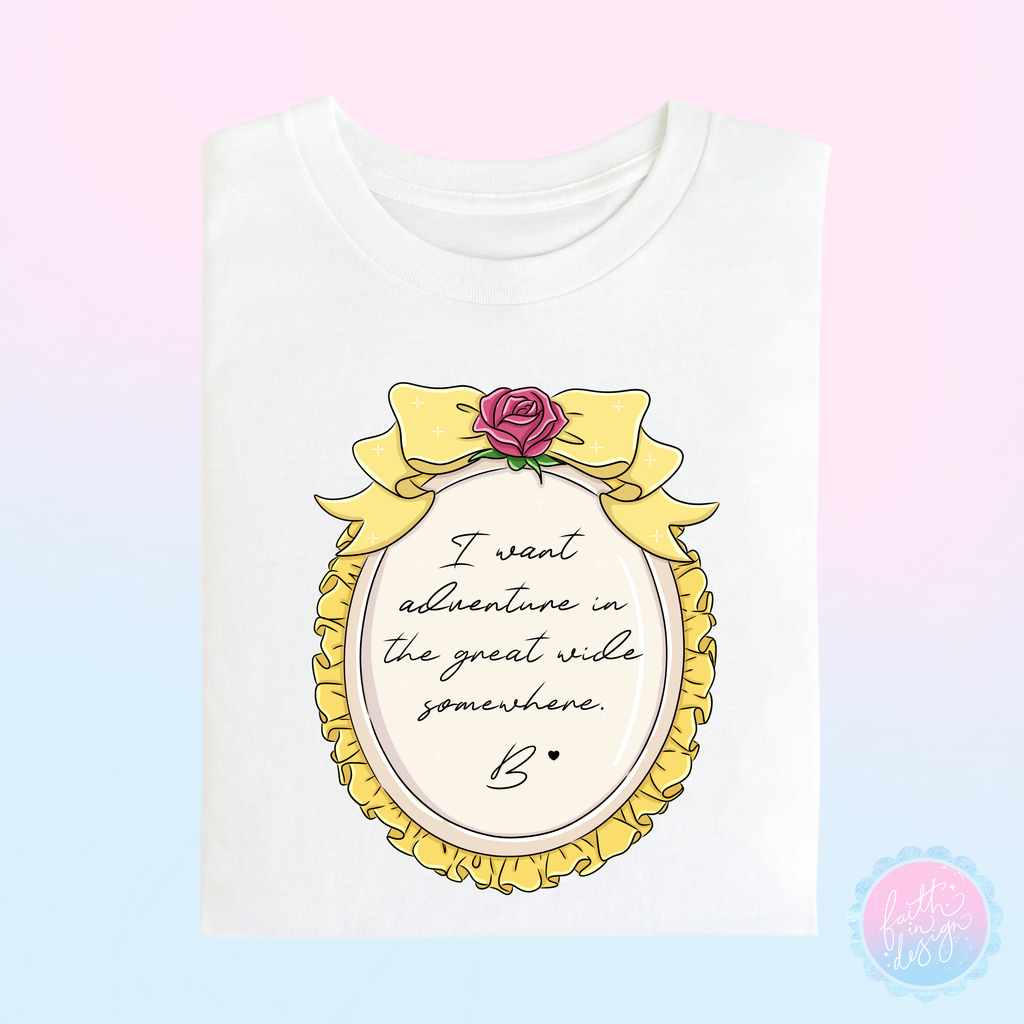 The Beauty Princess Rose Bow Frame Quote T-Shirt