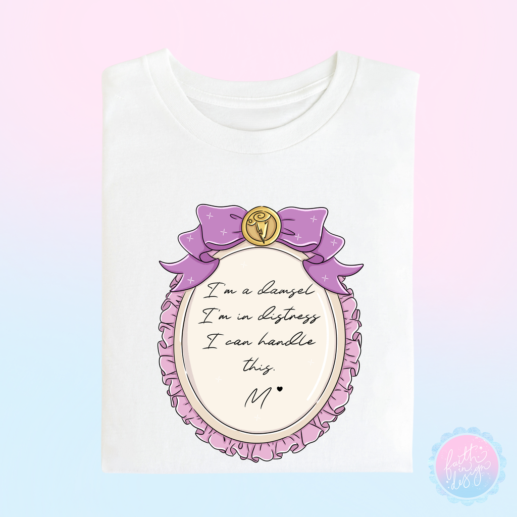 Meg Gold Coin Frame Quote T-Shirt