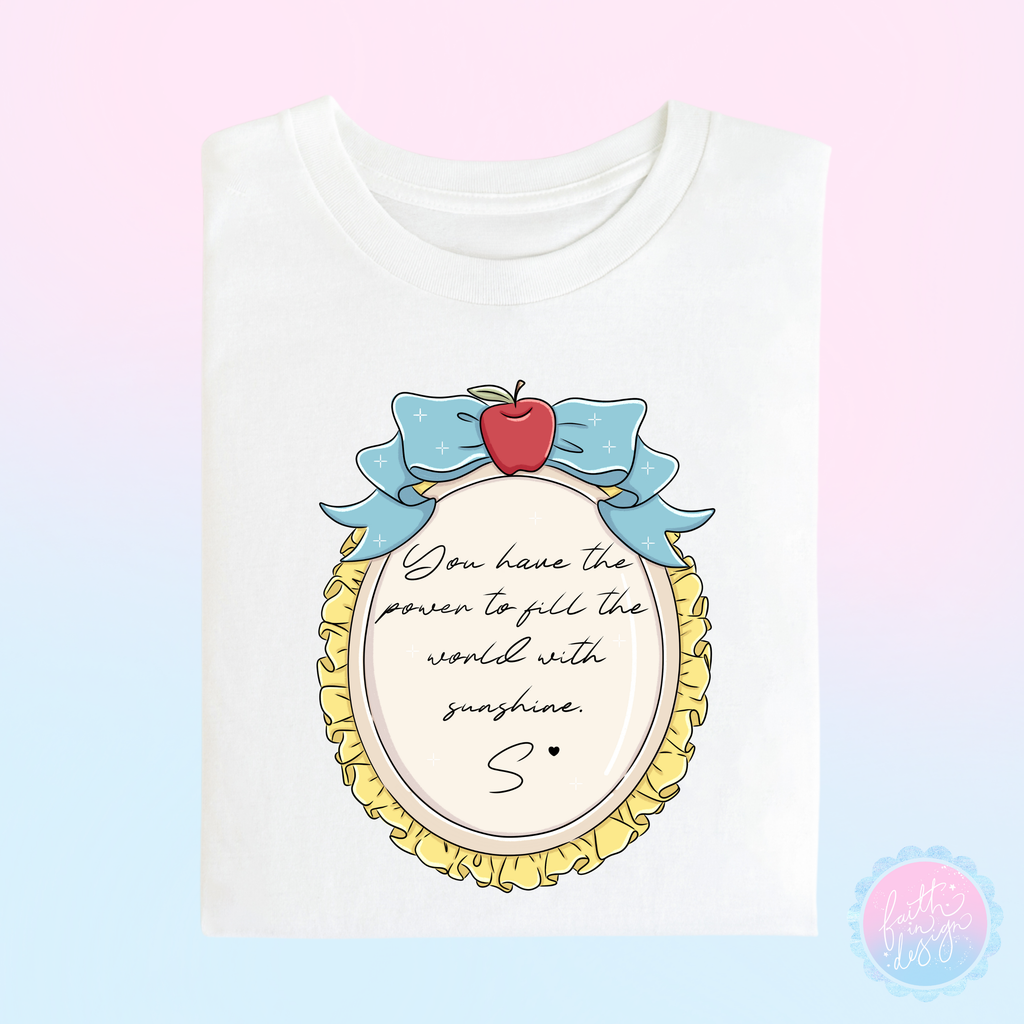 Snow White Apple Bow Frame Quote T-Shirt
