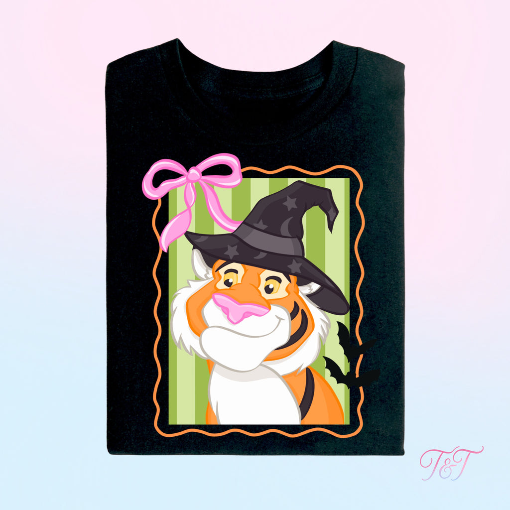 Spooky Sidekicks: Witchy Tiger T-Shirt
