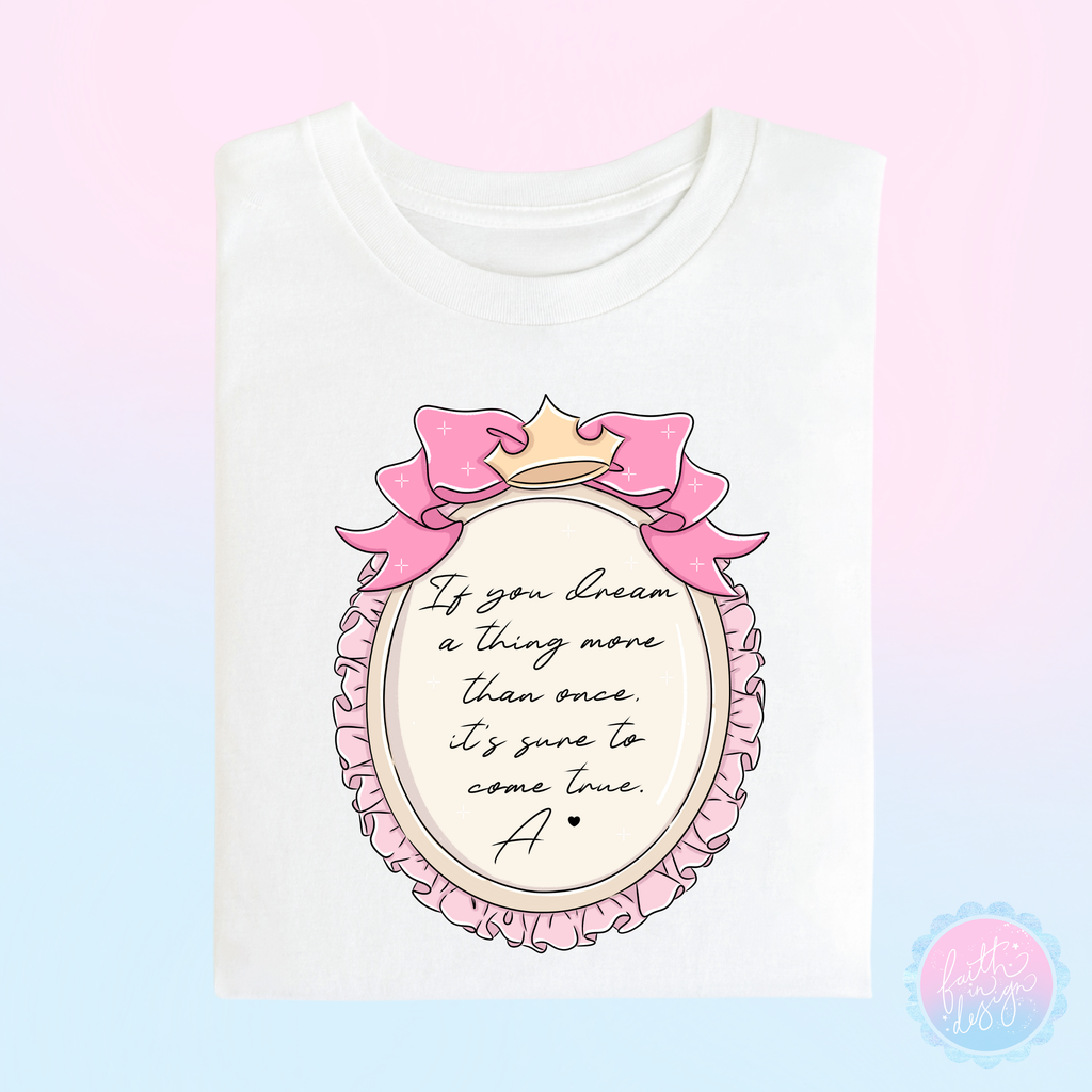 The Sleeping Princess Crown Bow Frame Quote T-Shirt