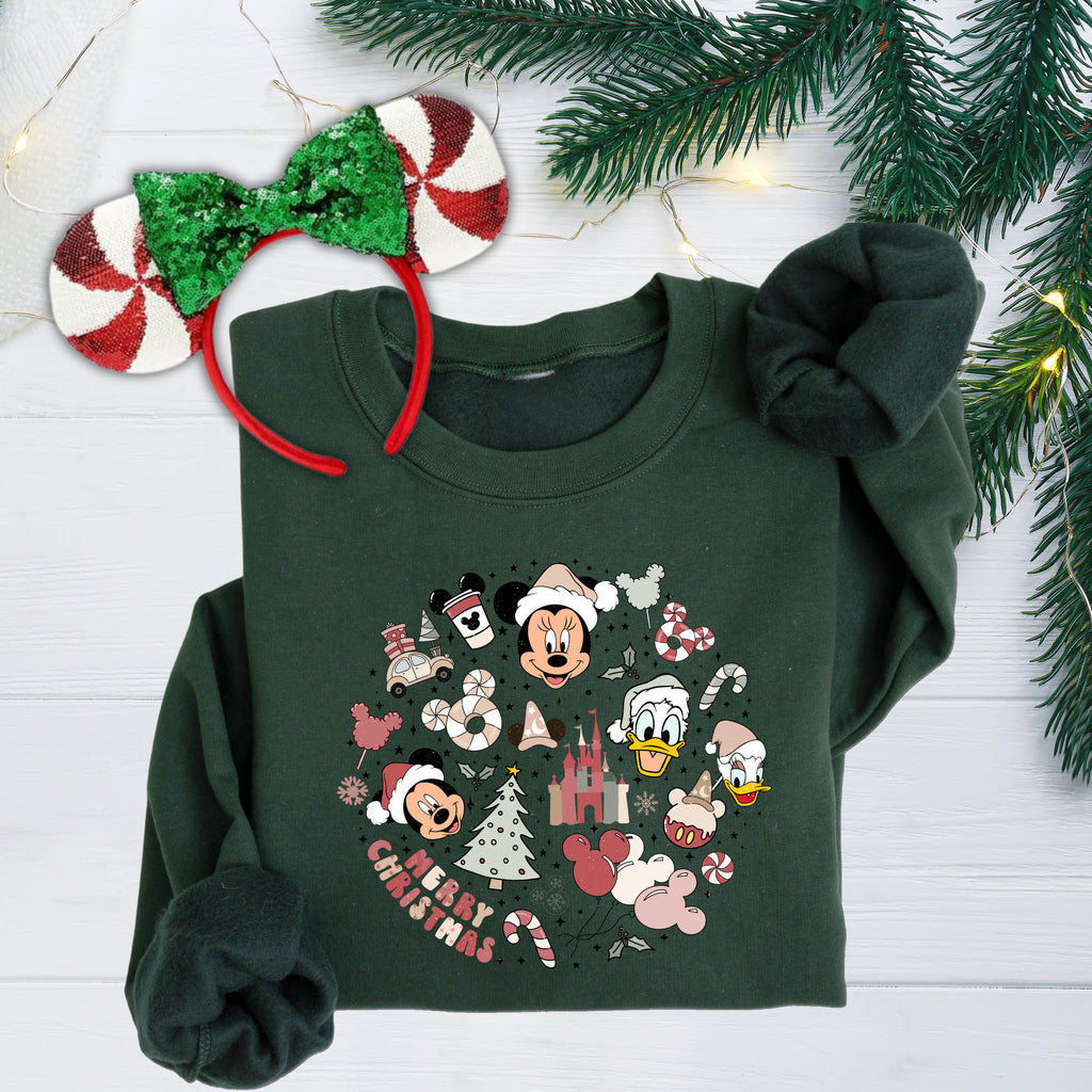 Merry Mouse Friends Sweatshirt | Christmas Park Days