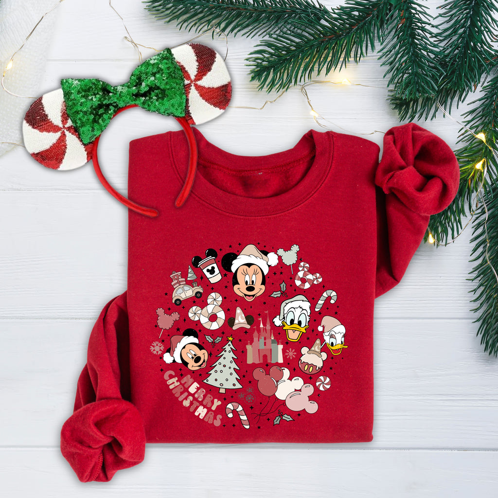 Merry Mouse Friends Sweatshirt | Christmas Park Days