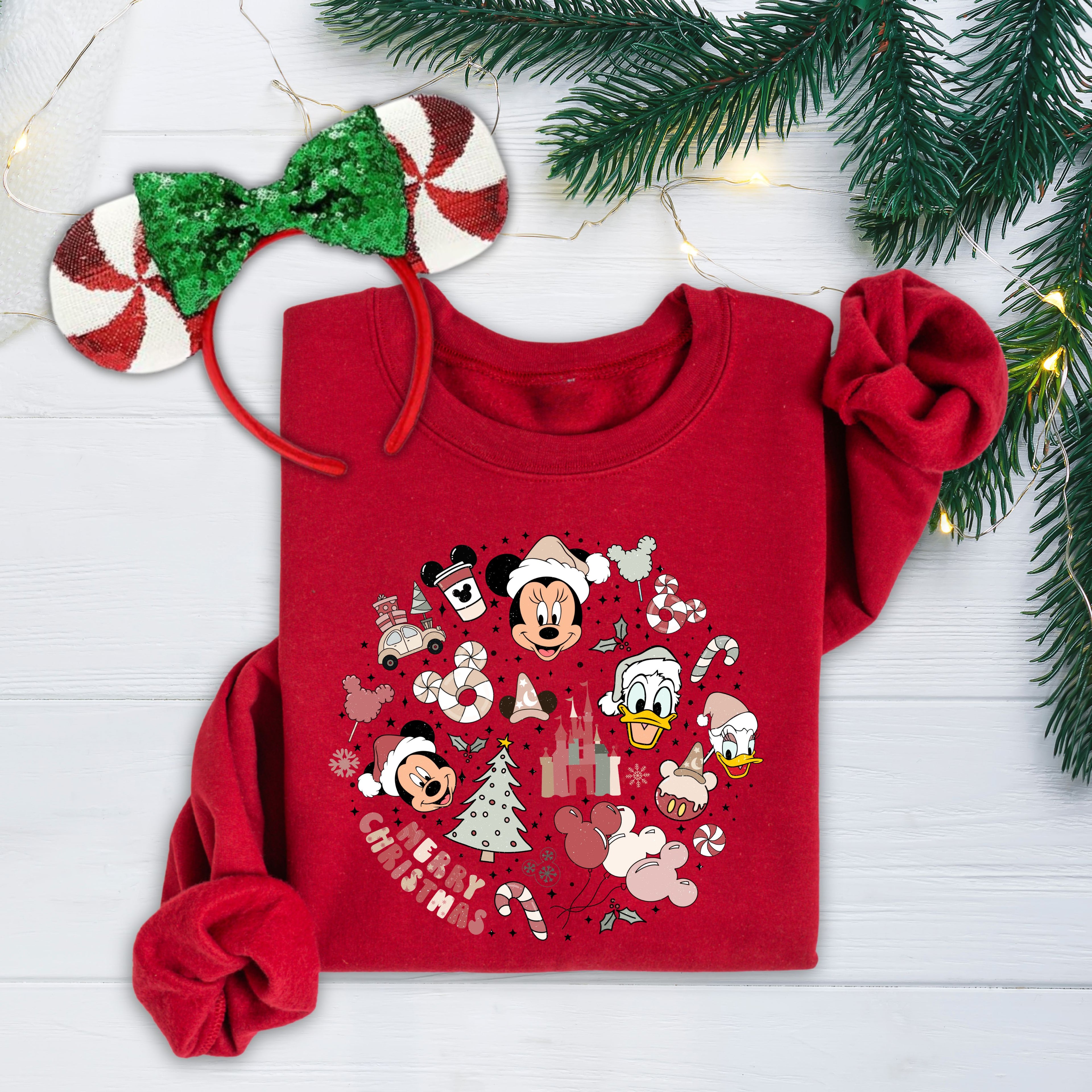 Merry Mouse Friends Sweatshirt | Christmas Park Days