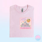 Take Me To Florida Travel Stamp T-Shirt | Pastel Castle Park Day Tee