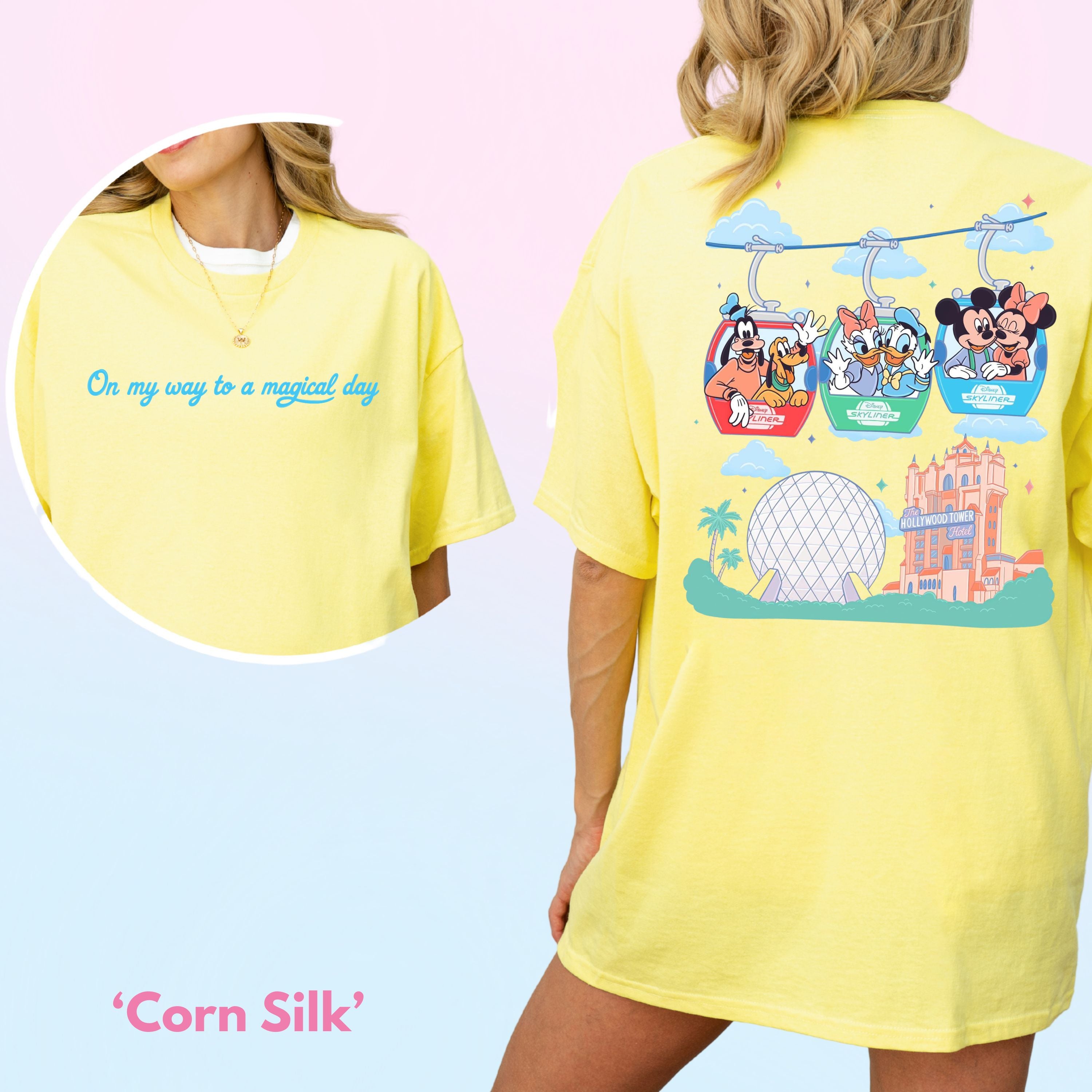T&T Exclusive Unisex 'On My Way To A Magical Day' Skyliner Double Sided T-Shirt