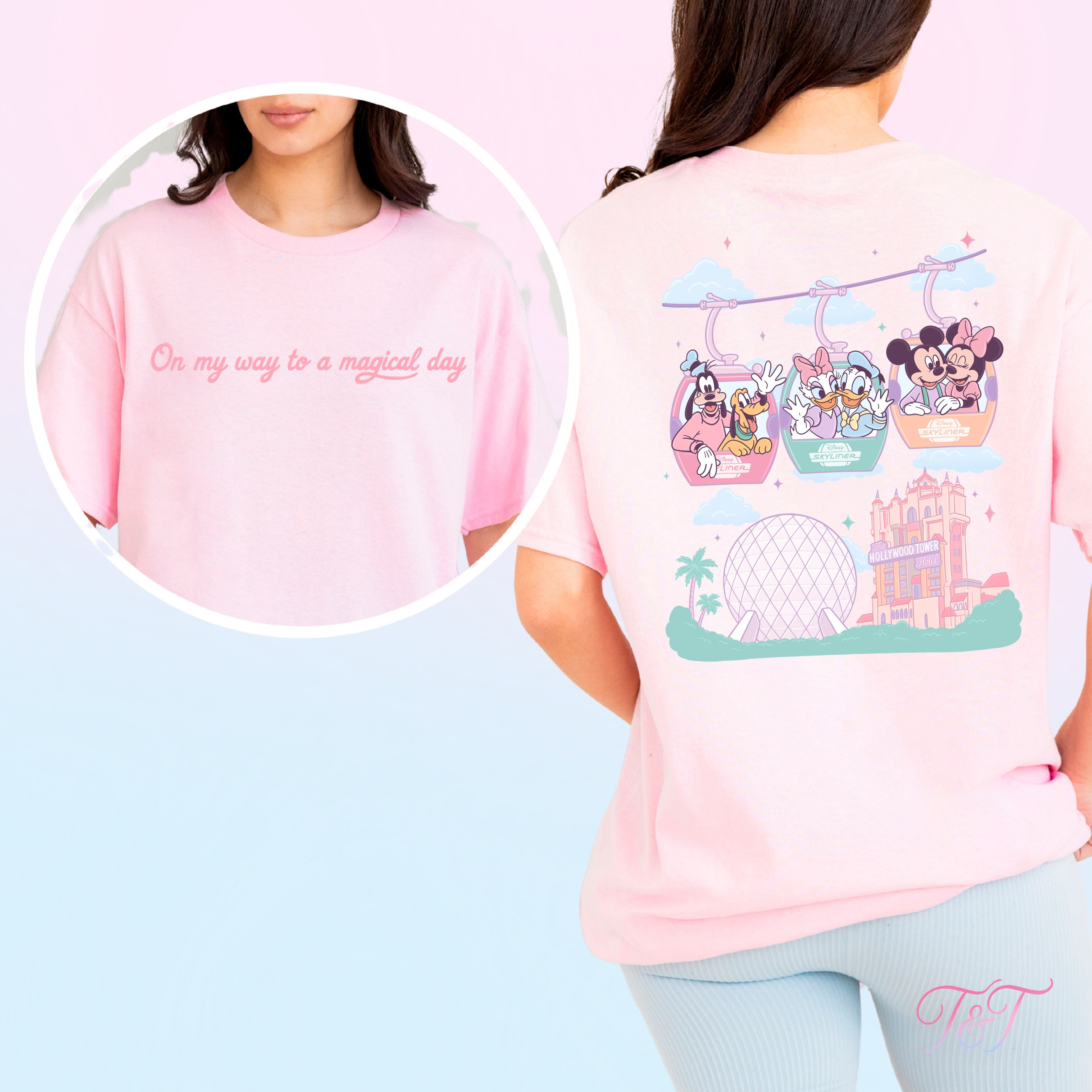 T&T Exclusive 'On My Way To A Magical Day' Skyliner Double Sided T-Shirt