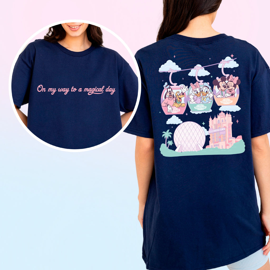 T&T Exclusive 'On My Way To A Magical Day' Skyliner Double Sided T-Shirt