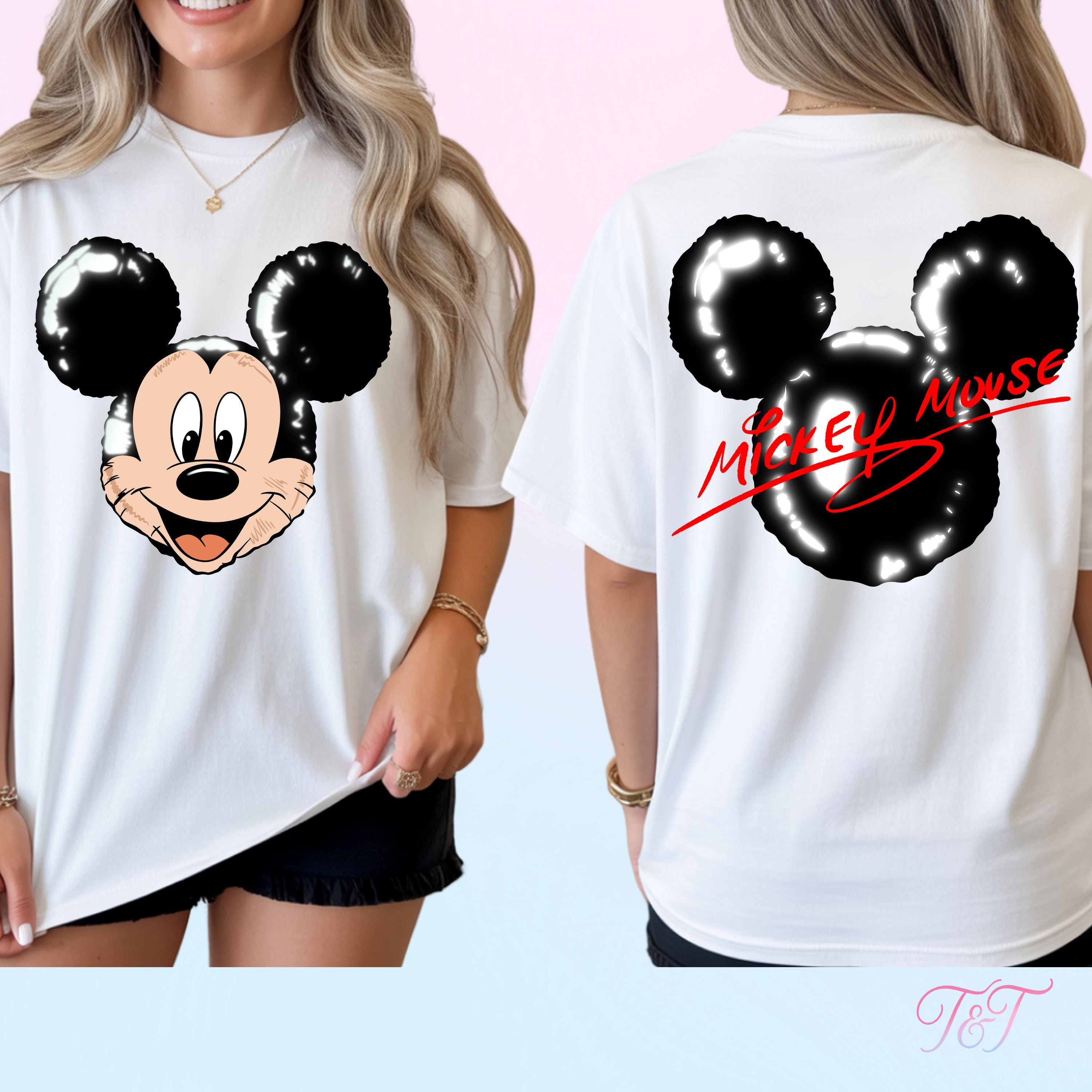 Main Mouse Signature - Double Sided Print T-Shirt