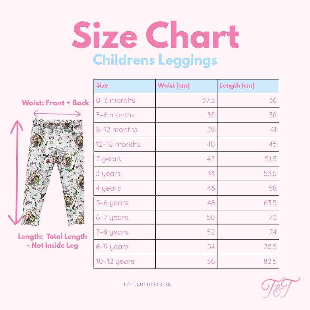 Witchy Besties Kids Leggings | Spellbook Print