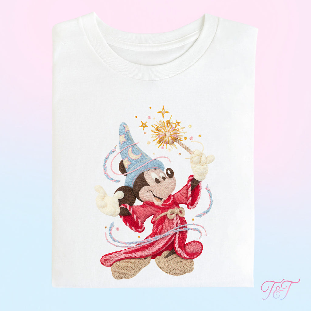 Knitted Effect Sorcerer Mouse T-Shirt