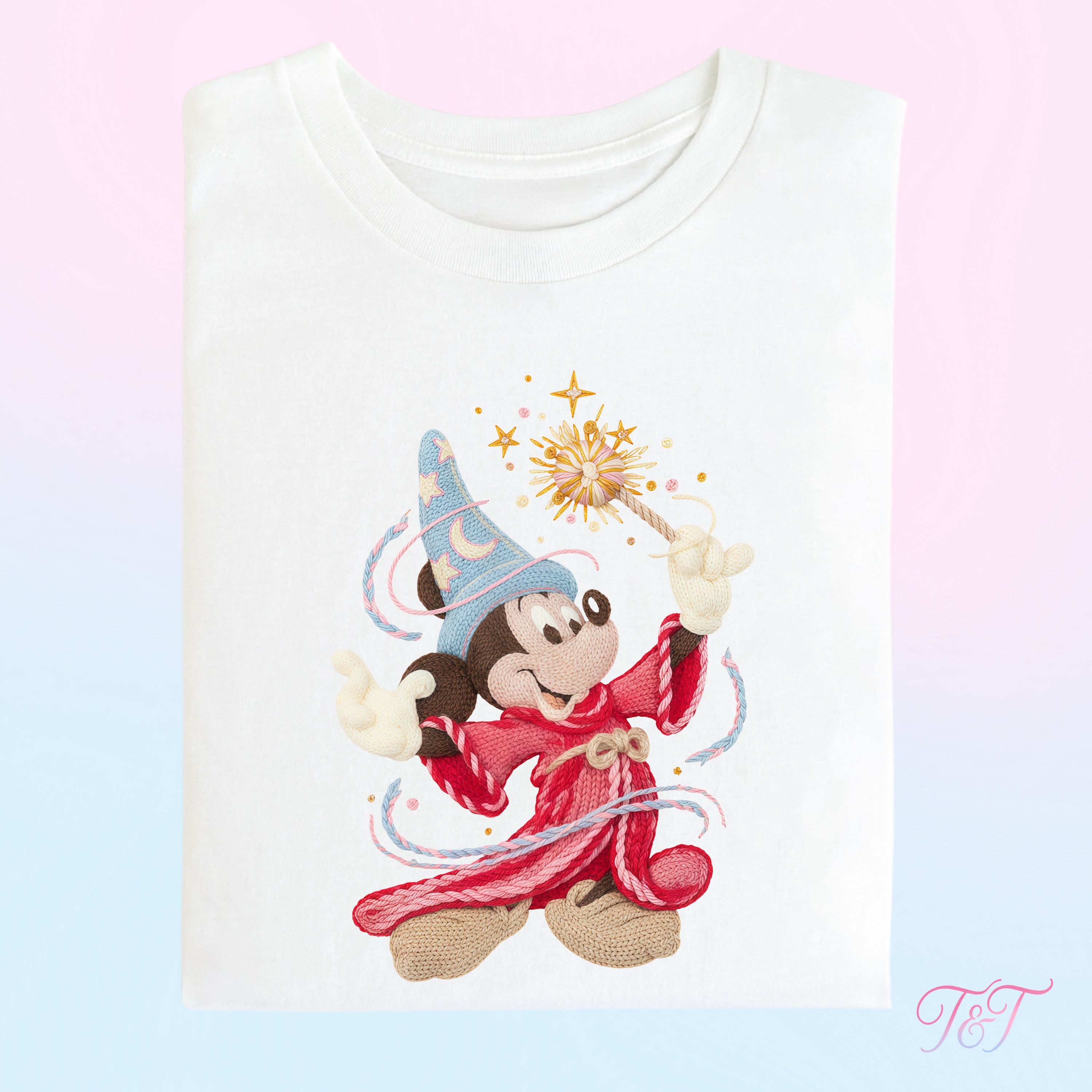 Knitted Effect Sorcerer Mouse T-Shirt