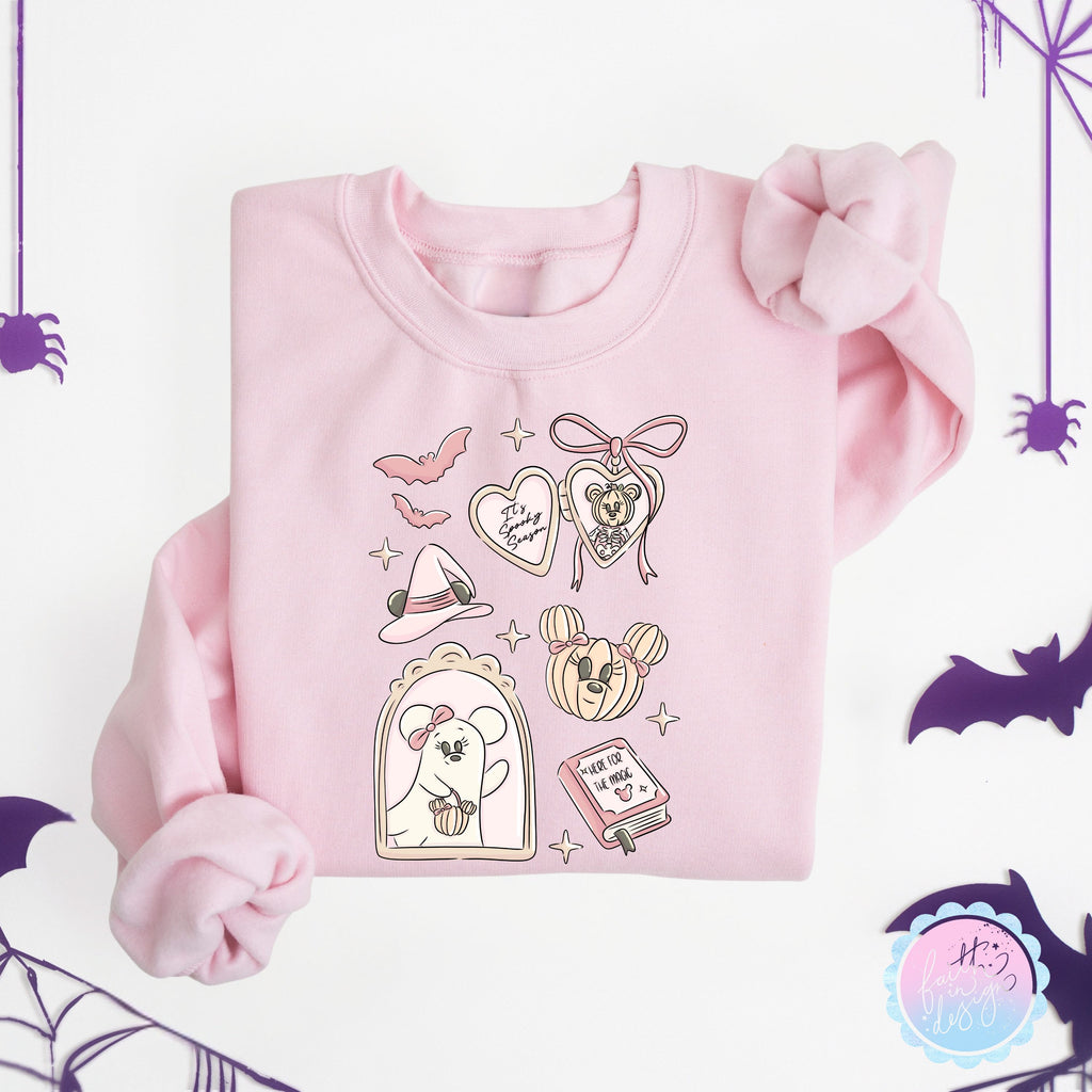 Pink Ghost Sweatshirt | Coquette Halloween Park Day