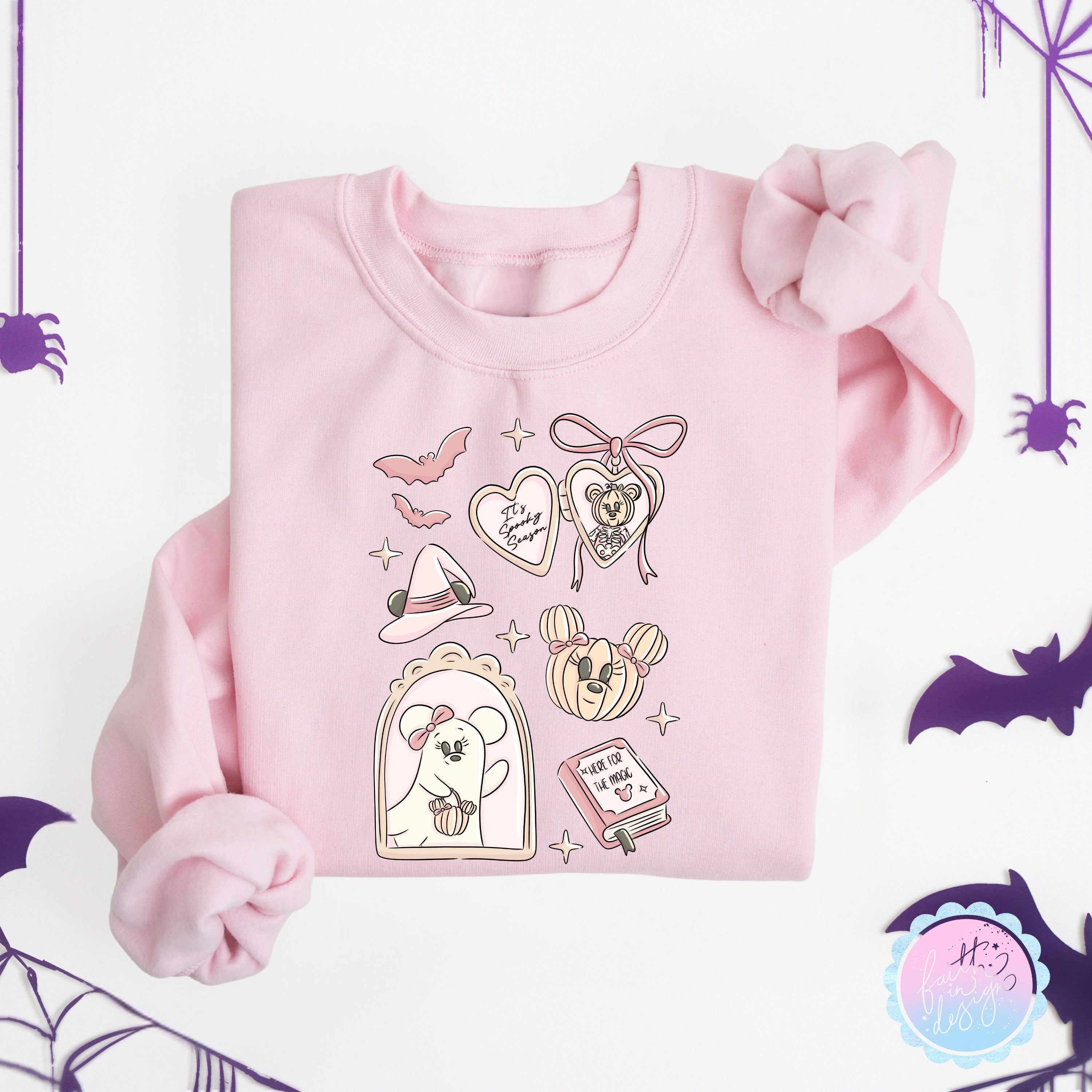 Pink Ghost Sweatshirt | Coquette Halloween Park Day