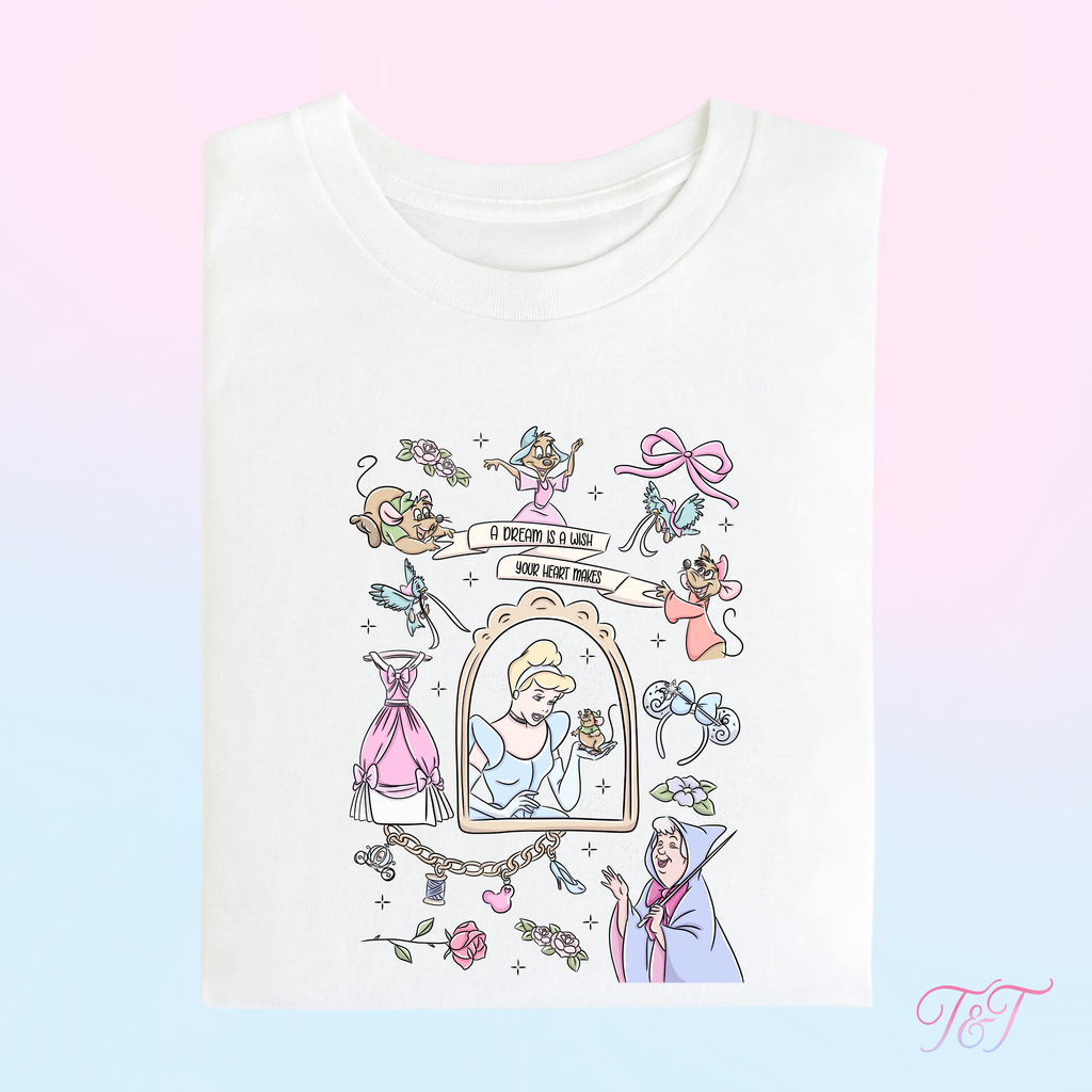 Glass Slipper Princess Full Design T-Shirt
