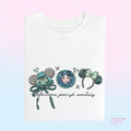 Haunted “Welcome Foolish Mortals" Character Hat Ear Design T-Shirt