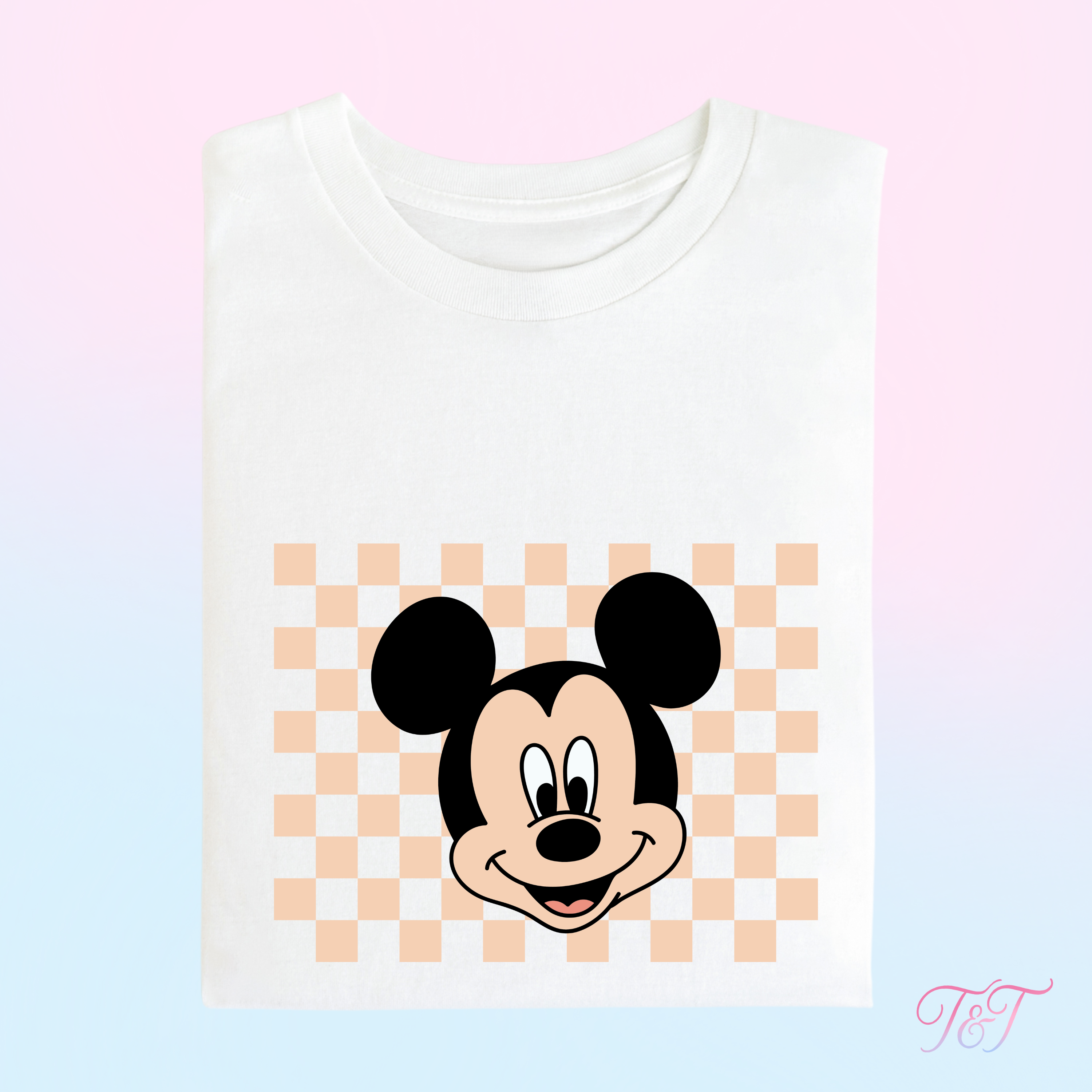 Mouse Chequered Retro T-Shirt | Park Day Graphic Tee