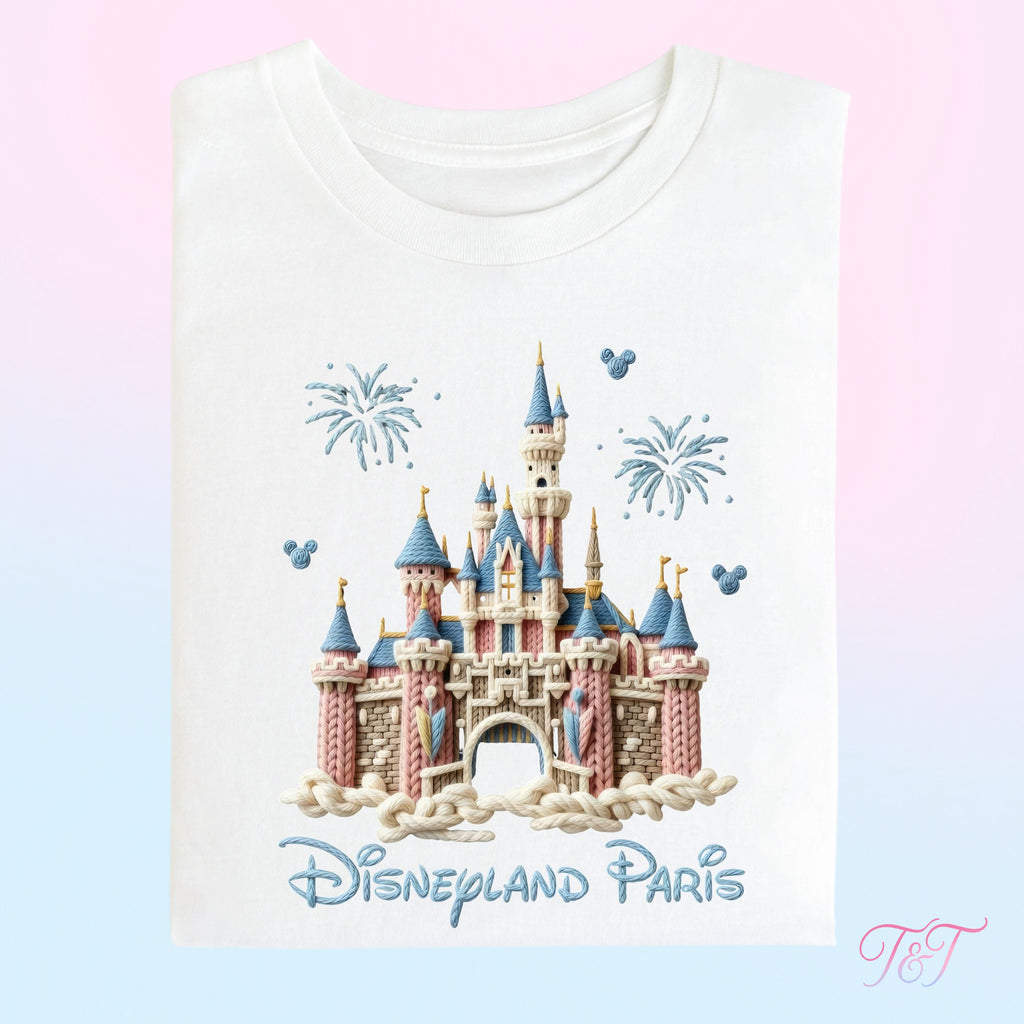 Paris Castle Crochet Effect T-Shirt