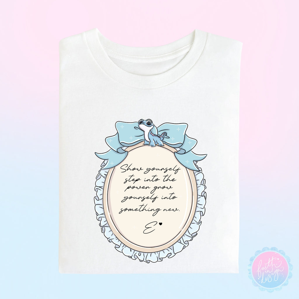 The Ice Queen Winter Frame Quote T-Shirt | Blue Salamander Bow