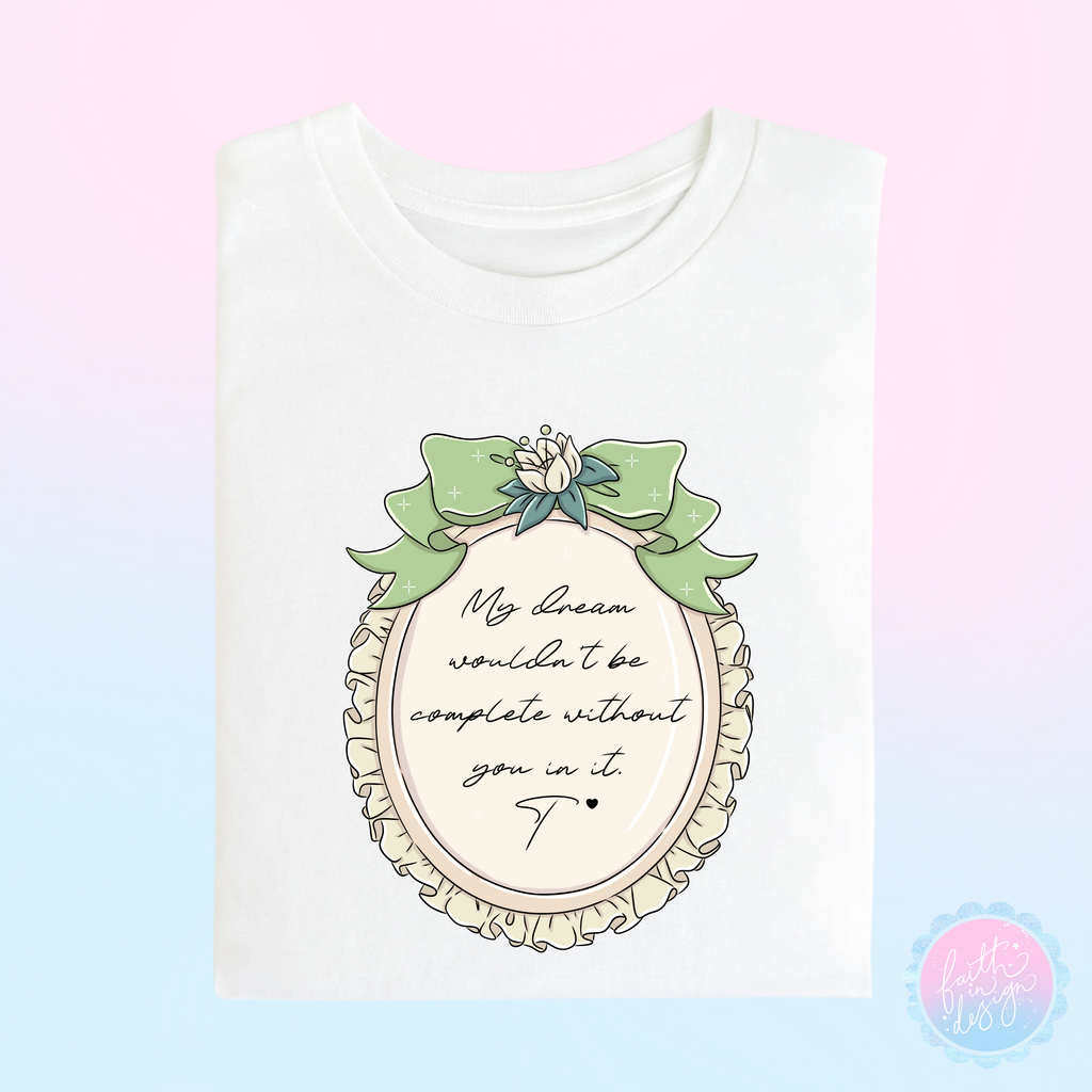 The Frog Princess Green Bow Frame Quote T-Shirt