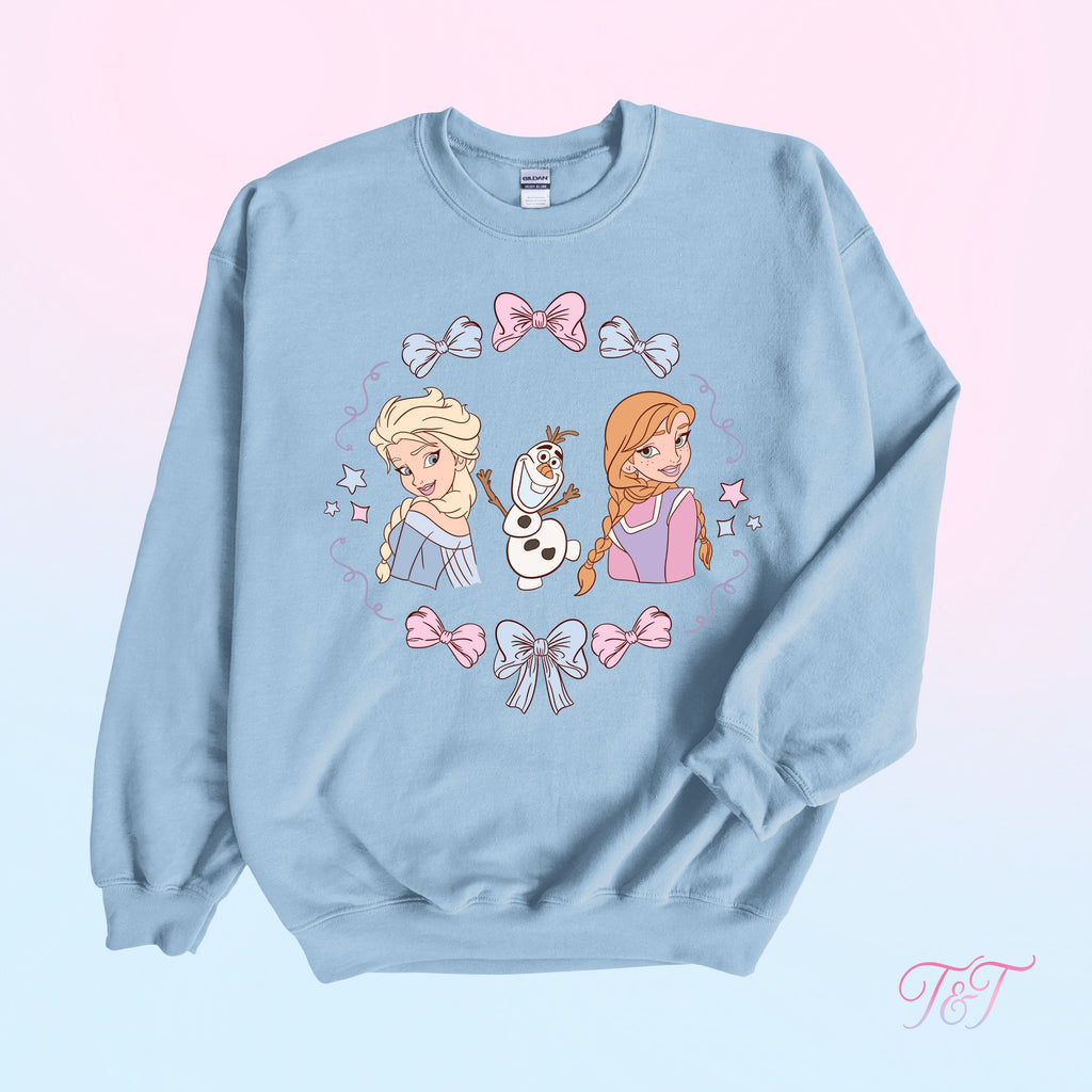Winter Sisters Bow Sweatshirt | Coquette Park Day Outfit