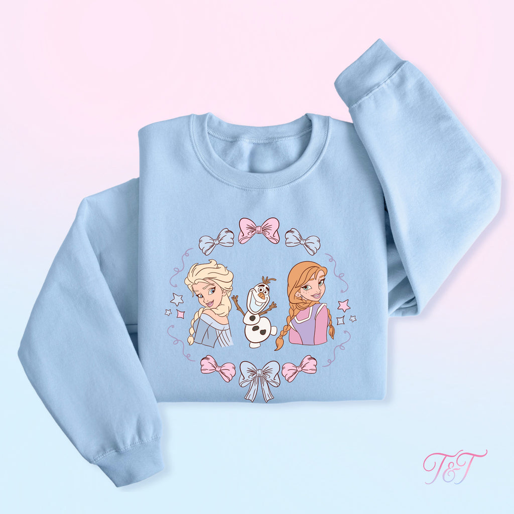 Winter Sisters Bow Sweatshirt | Coquette Park Day Outfit