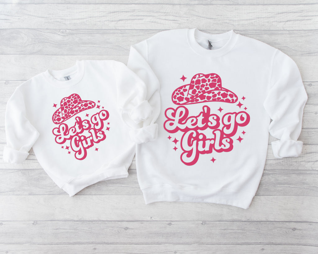 Let's Go Girls Pink Cowgirl Hat Cowgirl T-Shirt | Hen Do Outfit