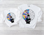 Wednesday Goth Stained Glass Sweatshirt | Spooky Park Day Top