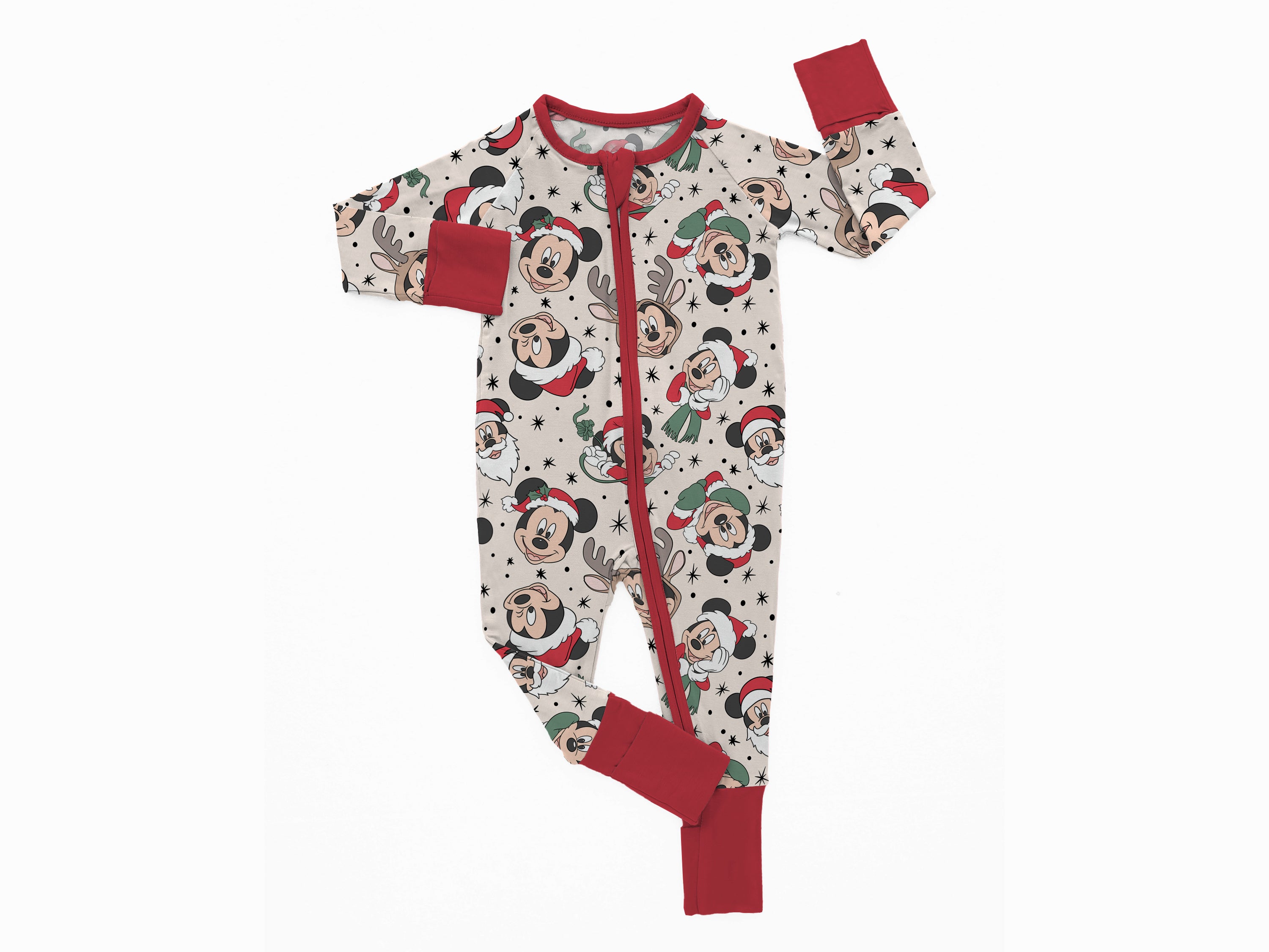 Merry Mouse Baby Sleepsuit | Christmas Print Sleepsuit