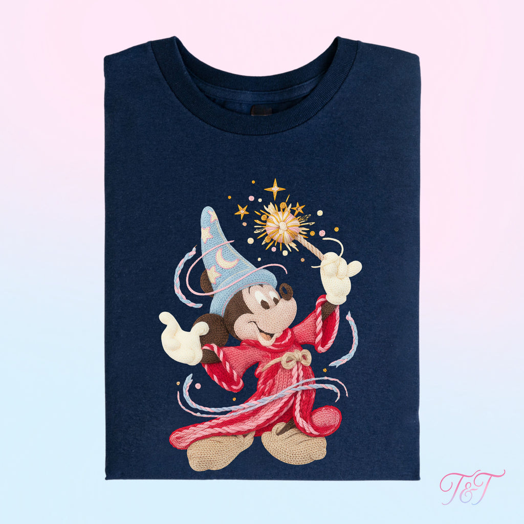 Knitted Effect Sorcerer Mouse T-Shirt