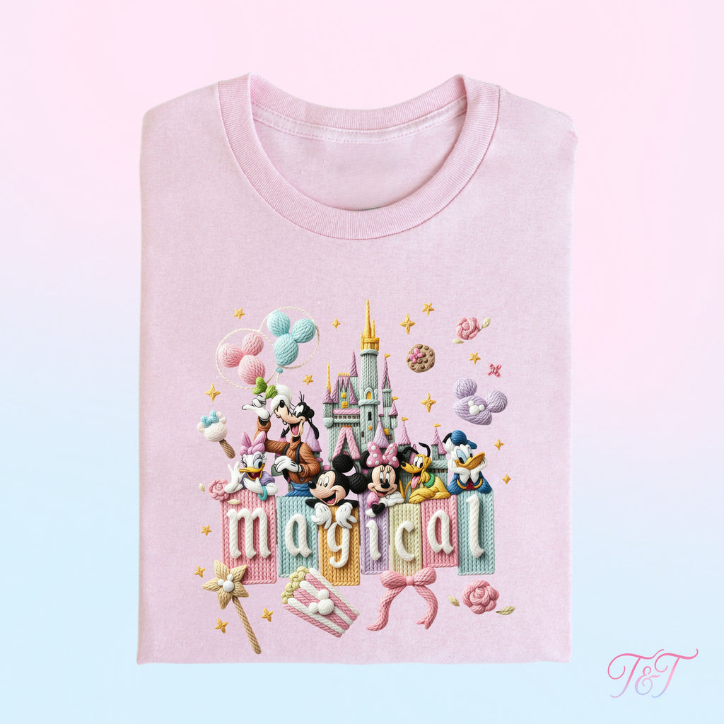 Magical Friends Crochet Effect T-Shirt