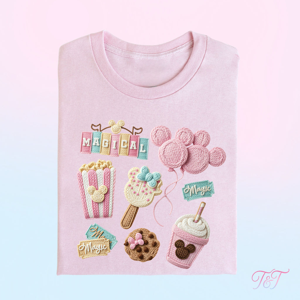 Magical Snacks Crochet Effect T-Shirt