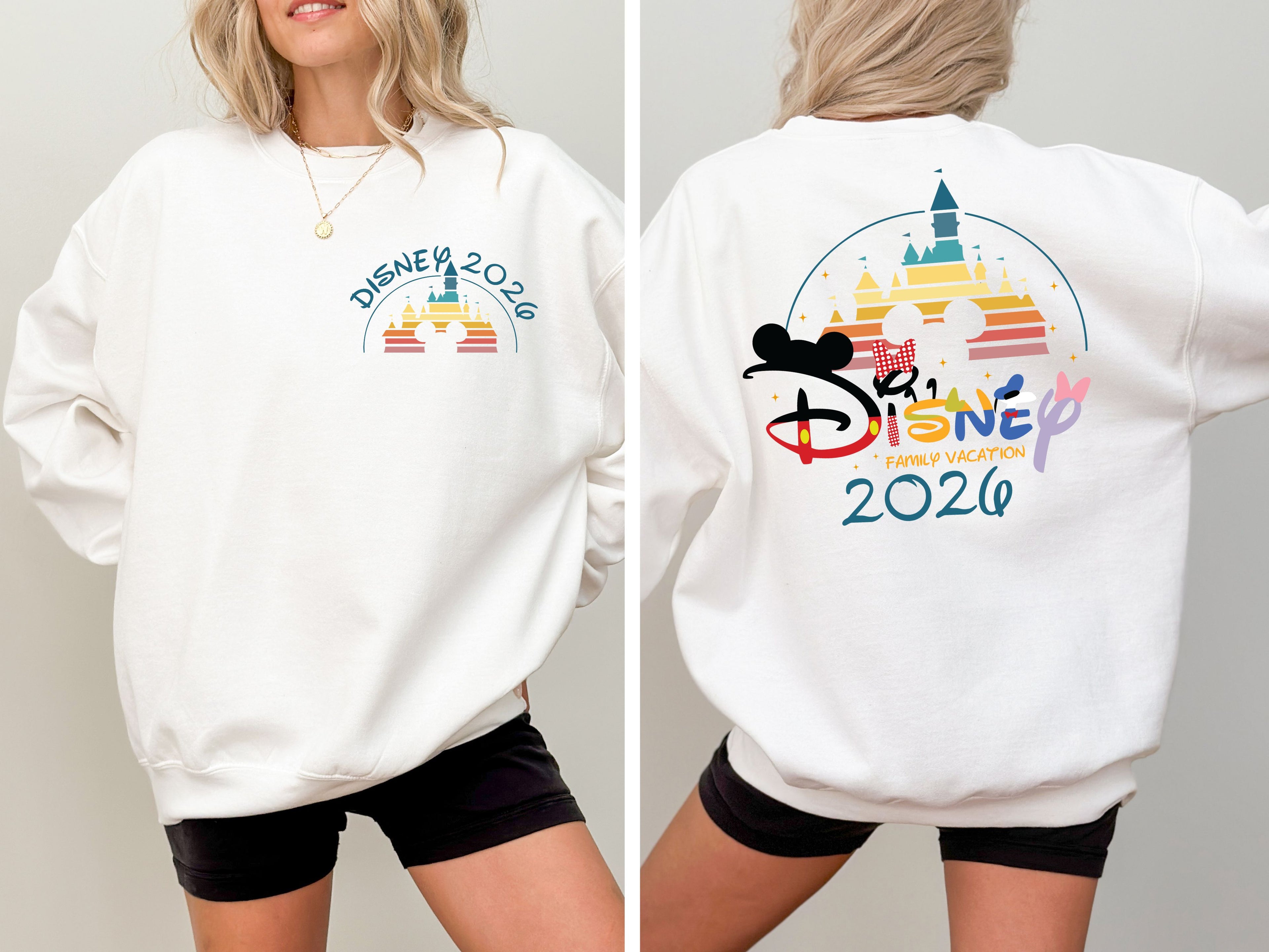 Family Vacation 2026 Trip Double Sided Print Sweatshirt