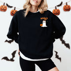 Booey Ghost Sweatshirt | Adult Black Chest Print