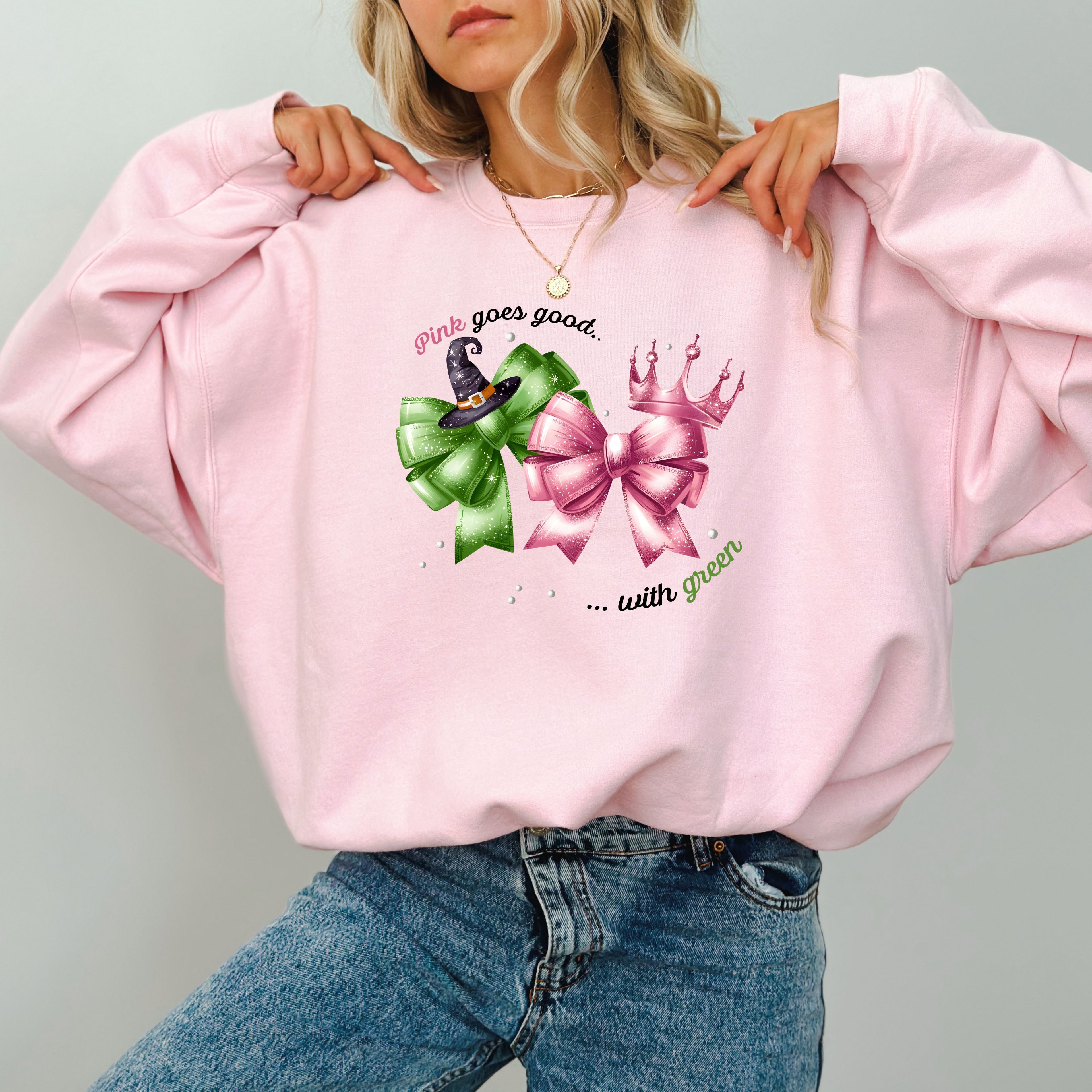 Wicked Design Sweatshirt | Pink & Green Park Day