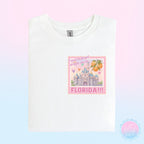 Take Me To Florida Travel Stamp T-Shirt | Pastel Castle Park Day Tee