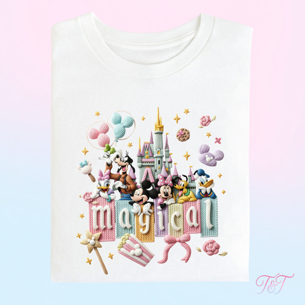 Magical Friends Crochet Effect T-Shirt