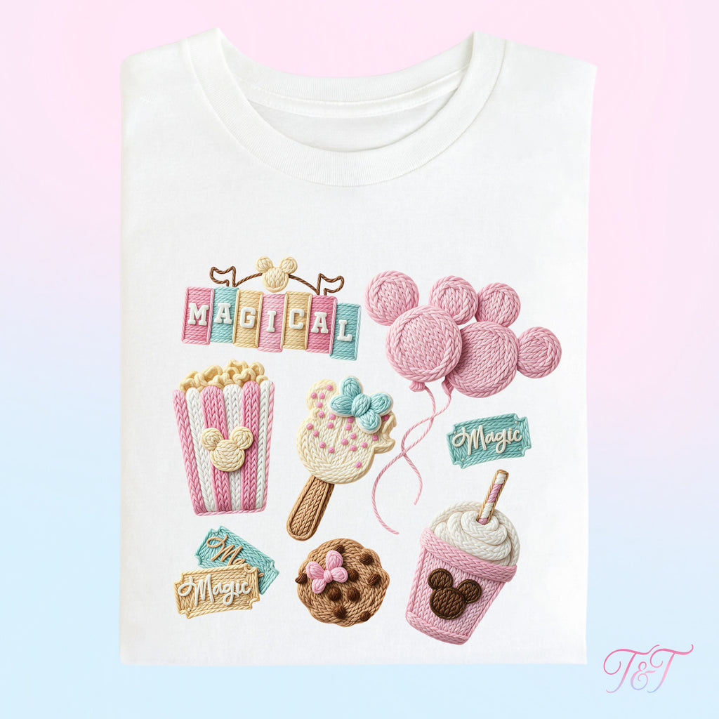 Magical Snacks Crochet Effect T-Shirt