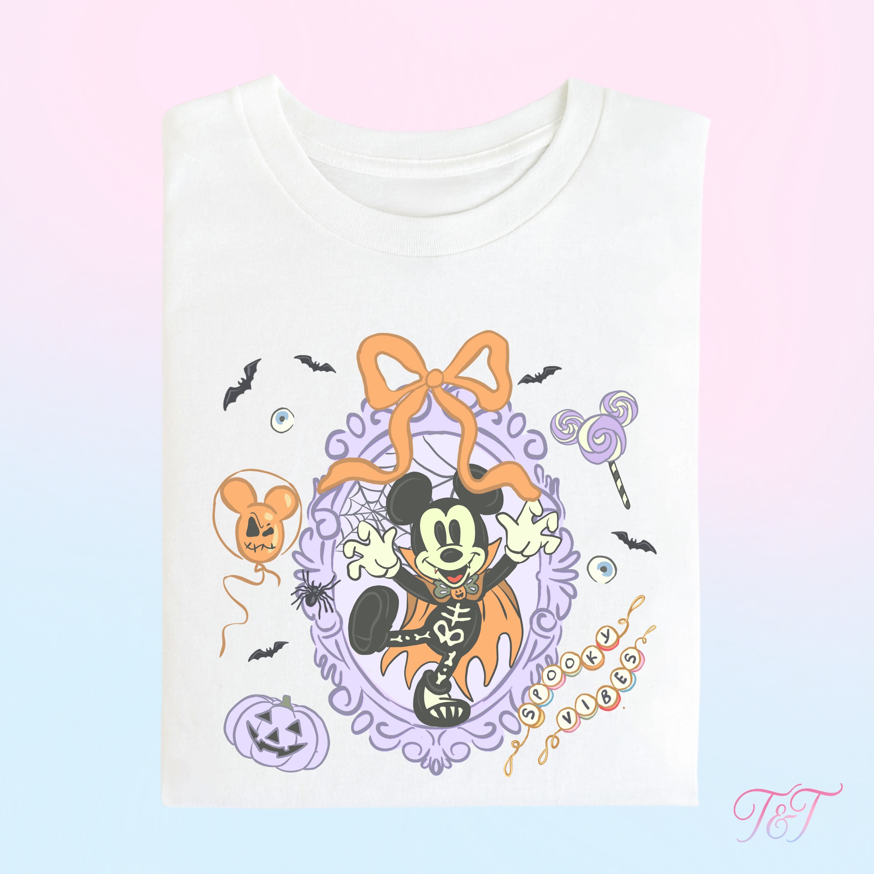Halloween Spooky Vibes Mouse T-Shirt | Park Day Outfit
