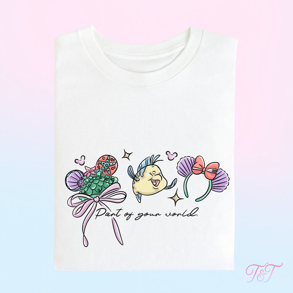 Mermaid Princess 'Part of Your World' Quote T-Shirt