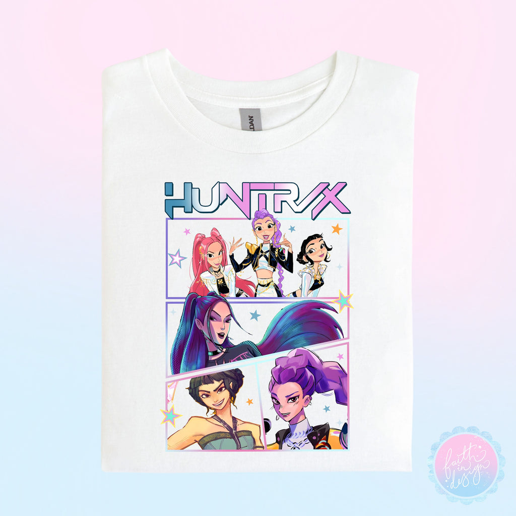 K-pop Graphic T-Shirt | Huntr X Girl Group Print