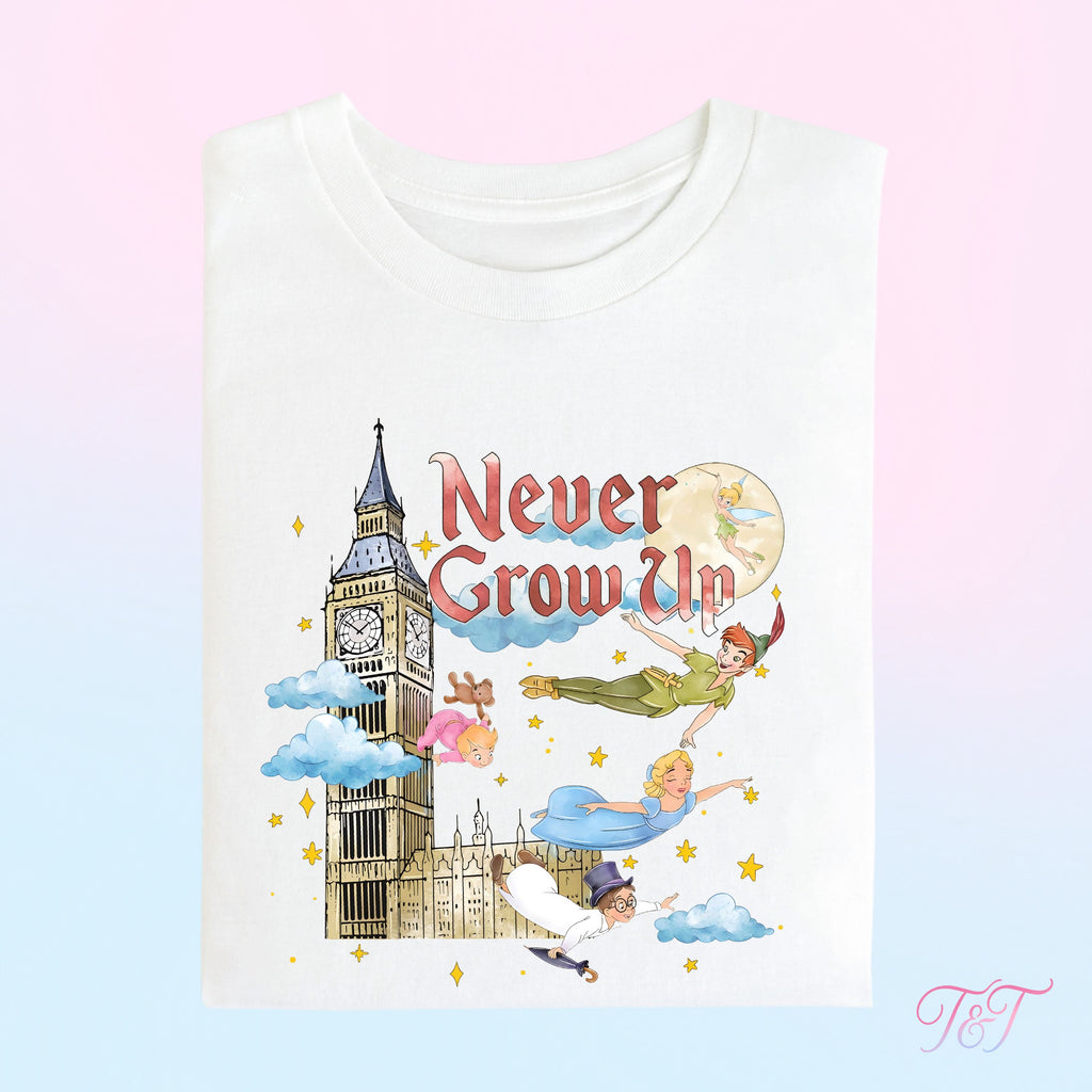 Never Grow Up T-Shirt | Storybook Theme Park Outfit