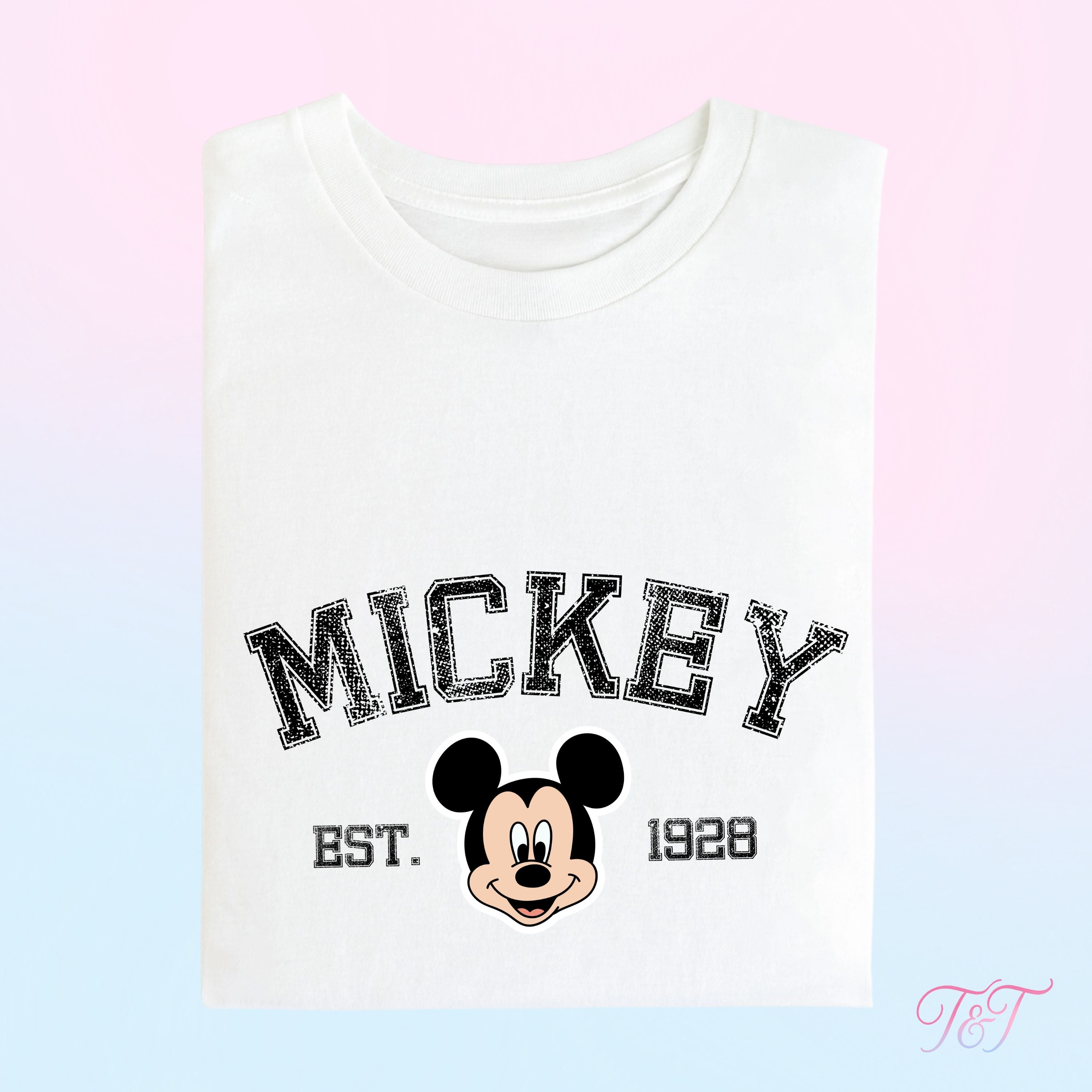 Mouse Est 1928 T-Shirt | Retro Varsity Park Day Tee