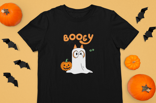 Booey Ghost Kids T-Shirt | Black Halloween Tee